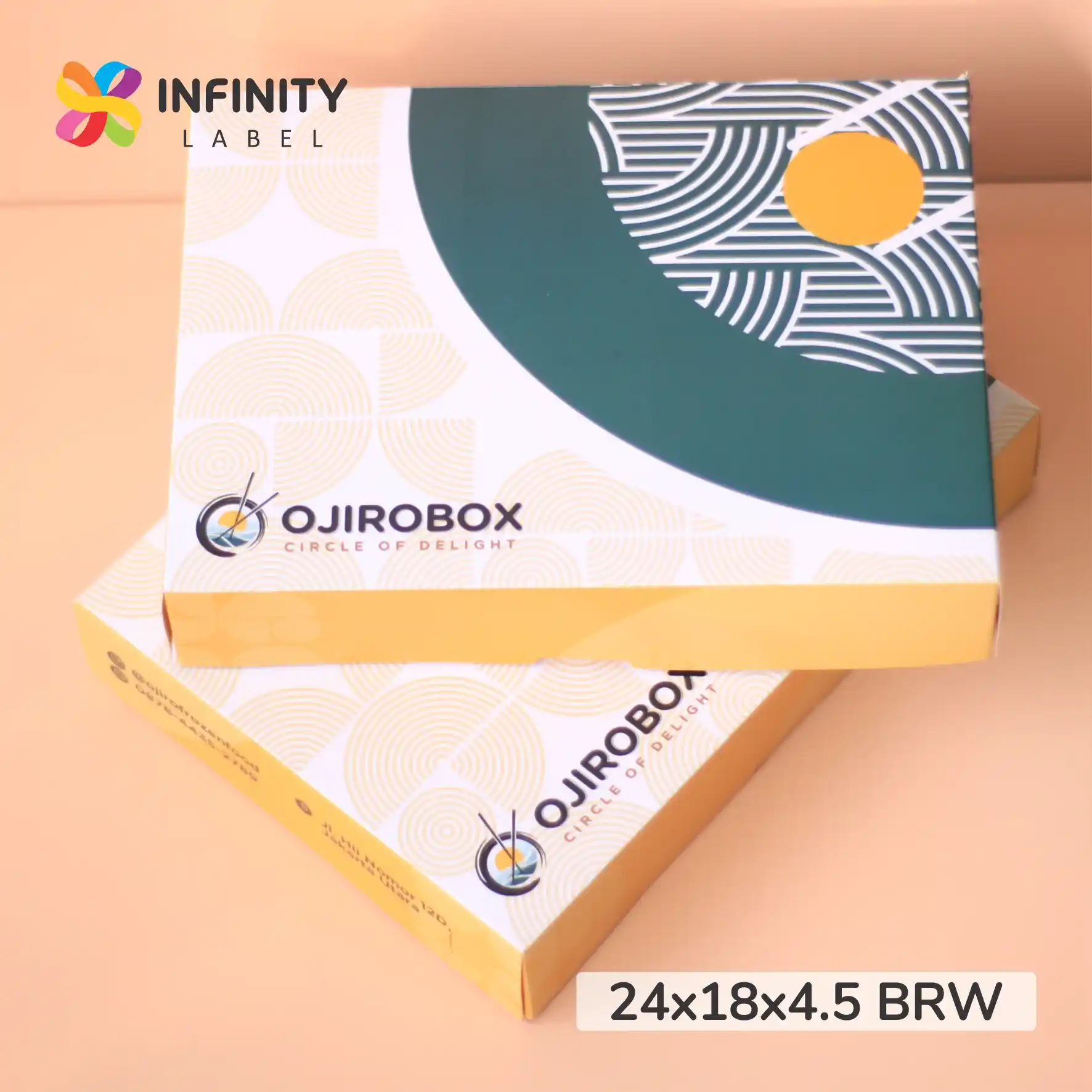 cetak packaging depok kemasan bento 24x18x4.5 ivory 300 gr tema jepang premium