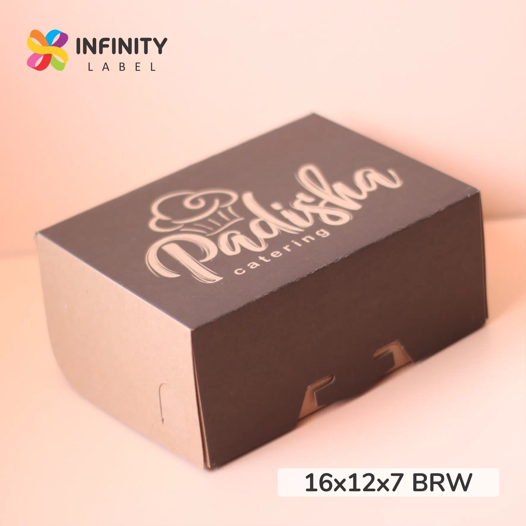 kemasan box snack box malang merek padisha catering dengan bahan kraft 300 gr warna coklat