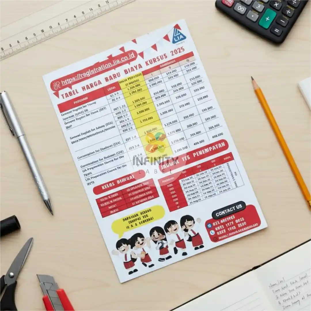 cetak brosur tangerang artpaper glossy untuk bimbel dan sekolah ukuran a4 dan a5 cetak full color