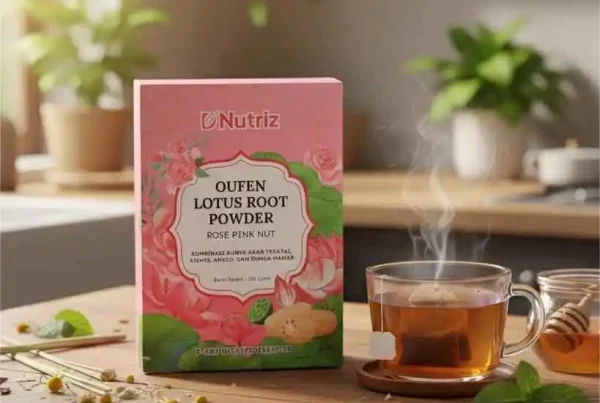 Cetak kemasan terdekat Tangerang kotak karton tegak pink hijau bergambar bunga untuk minuman herbal bubuk elegan