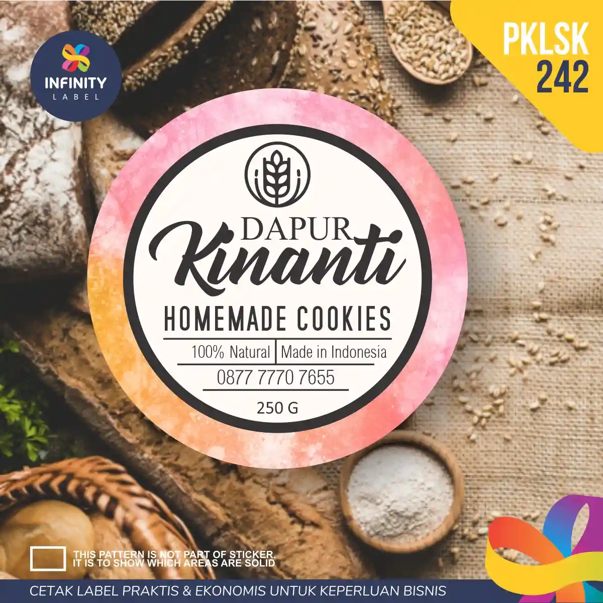 desain stiker nastar premium model lingkaran bulat anti air