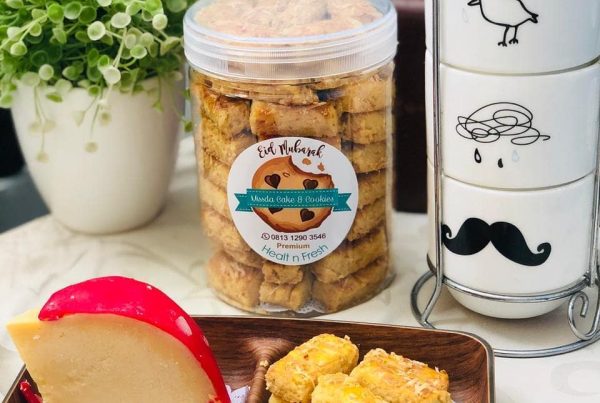 stiker kue kering toples kastengel model lingkaran kekinian dan informatif